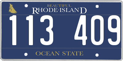 RI license plate 113409