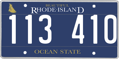 RI license plate 113410