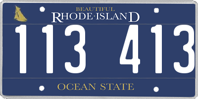 RI license plate 113413