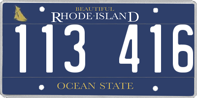 RI license plate 113416
