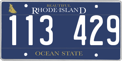 RI license plate 113429