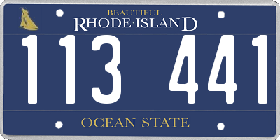 RI license plate 113441