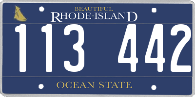RI license plate 113442