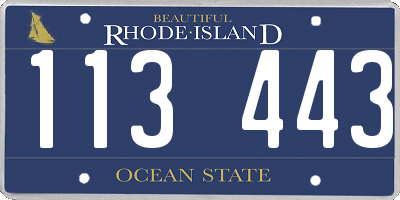 RI license plate 113443