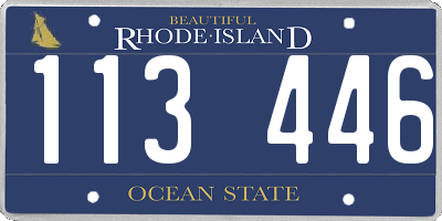 RI license plate 113446