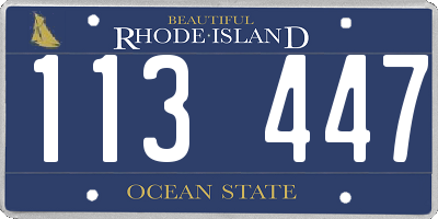 RI license plate 113447