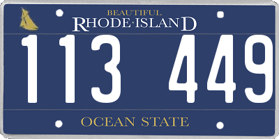 RI license plate 113449