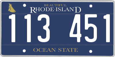 RI license plate 113451