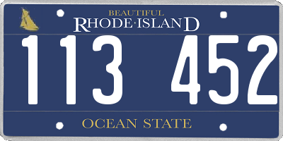 RI license plate 113452