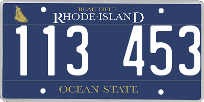 RI license plate 113453