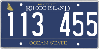RI license plate 113455