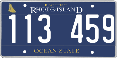 RI license plate 113459