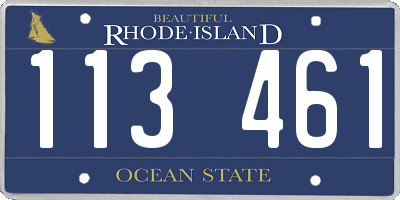 RI license plate 113461