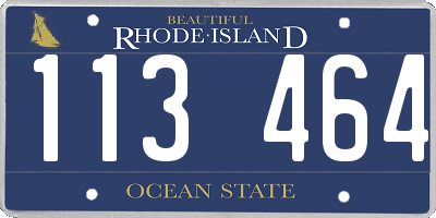 RI license plate 113464