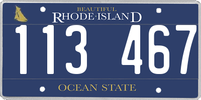 RI license plate 113467