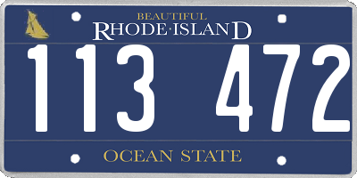 RI license plate 113472