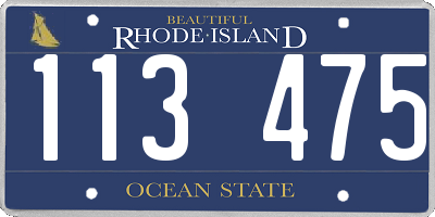 RI license plate 113475