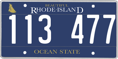 RI license plate 113477