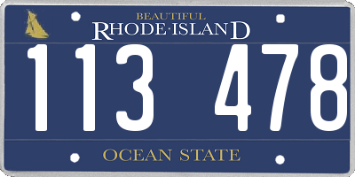 RI license plate 113478