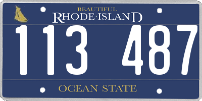 RI license plate 113487