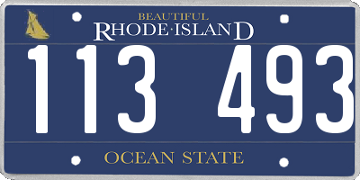 RI license plate 113493