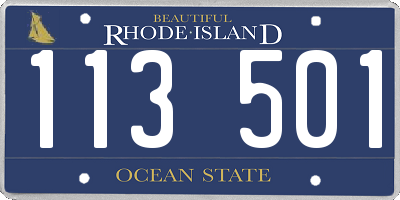 RI license plate 113501