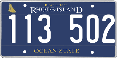 RI license plate 113502