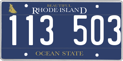 RI license plate 113503