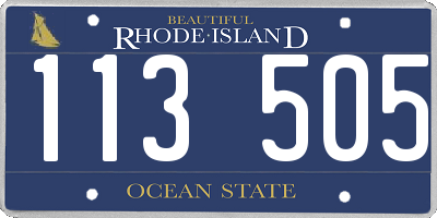 RI license plate 113505