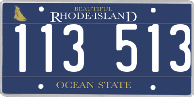 RI license plate 113513