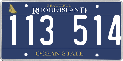 RI license plate 113514