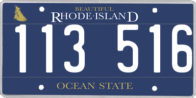 RI license plate 113516