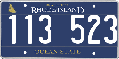 RI license plate 113523