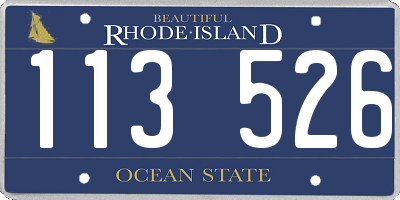 RI license plate 113526