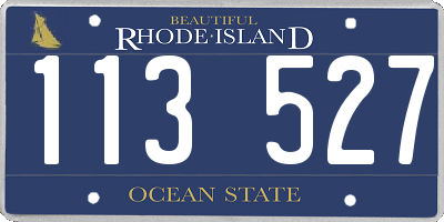 RI license plate 113527