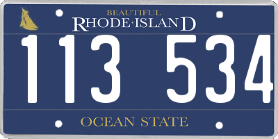 RI license plate 113534