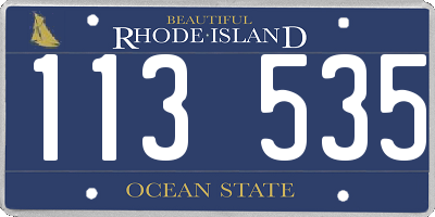 RI license plate 113535