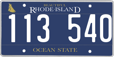RI license plate 113540