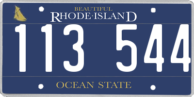 RI license plate 113544