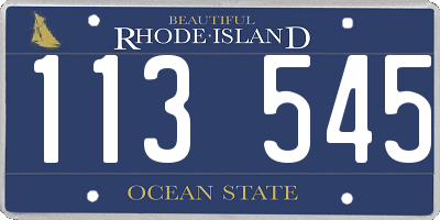 RI license plate 113545