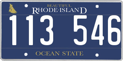 RI license plate 113546