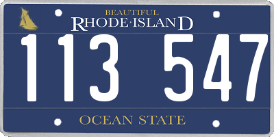 RI license plate 113547