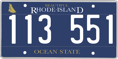 RI license plate 113551
