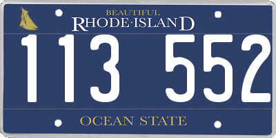 RI license plate 113552