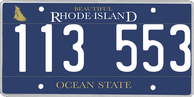 RI license plate 113553