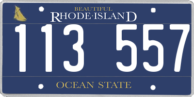RI license plate 113557