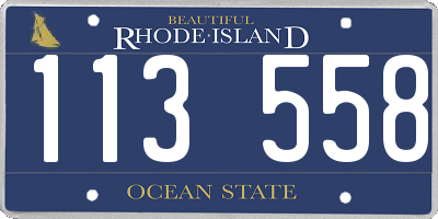 RI license plate 113558