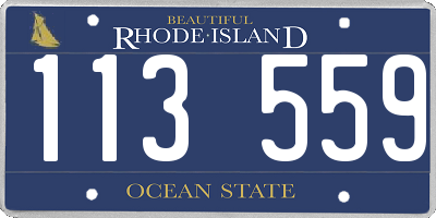 RI license plate 113559