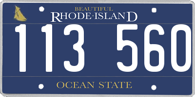 RI license plate 113560