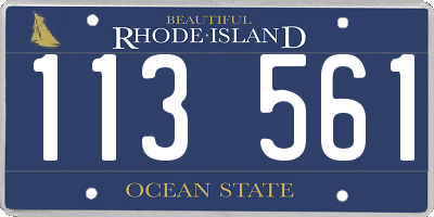 RI license plate 113561